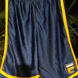Really Cool FILA Boys Large Reversible Navy and Gold Soccer Shorts, A+condition